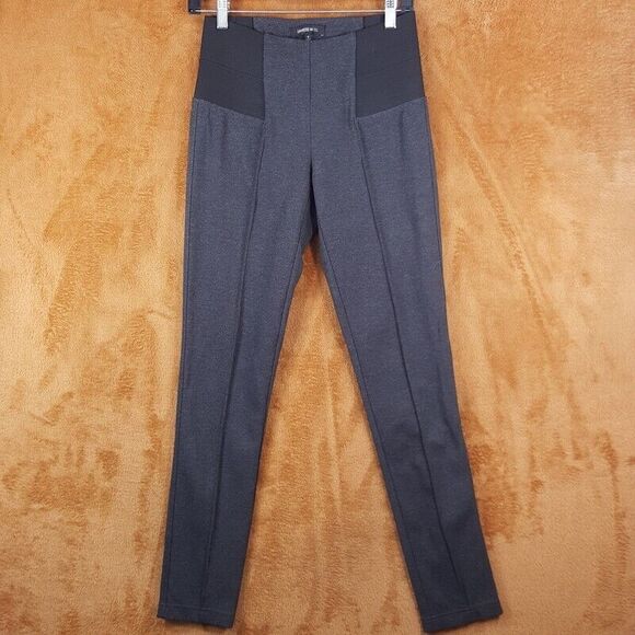 LAFAYETTE 148 Leggings Womens Small Gray Pull On Ponte Pintuck Stretch Pants - Picture 1 of 9